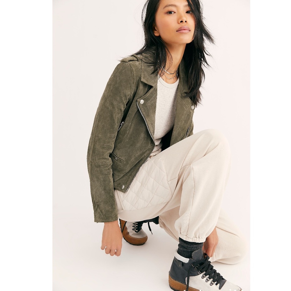 Sage Suede BLANKnyc Moto Jacket